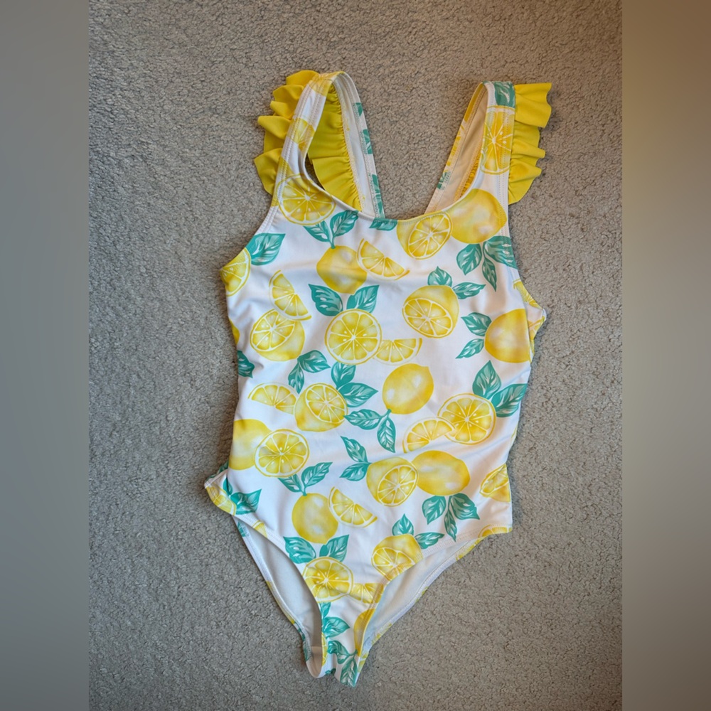 Tommy Bahama Yellow and White Girl Swimsuit/ size 11-12 Years/ like New
